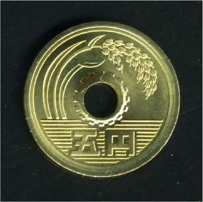 Brass – Used in Japan’s 5 yen coin.