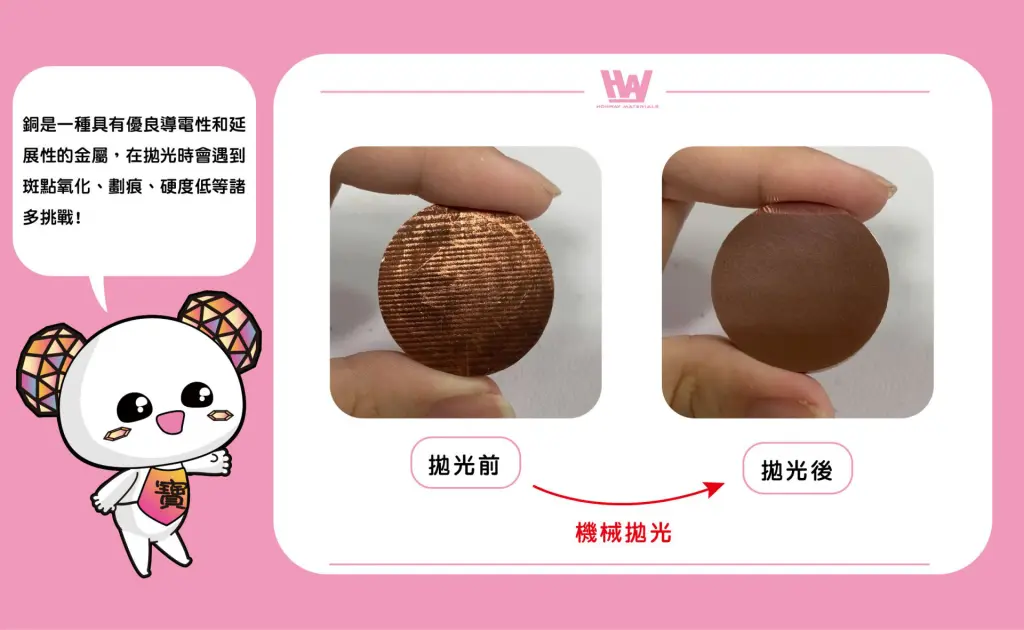銅拋光比較圖