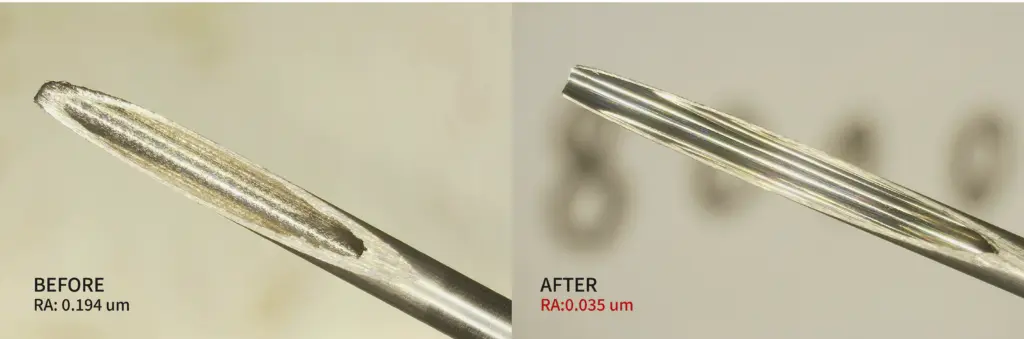 تلميع الأنابيب الضيقة؛ تلميع الإبر