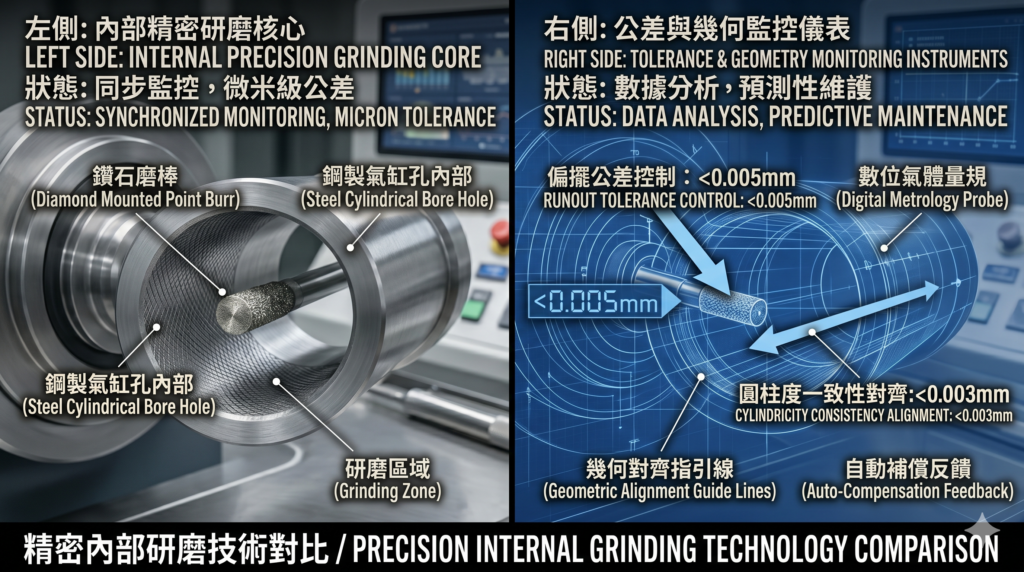 鑽石磨棒內孔研磨真圓度控制與主軸偏擺公差精密修整優化